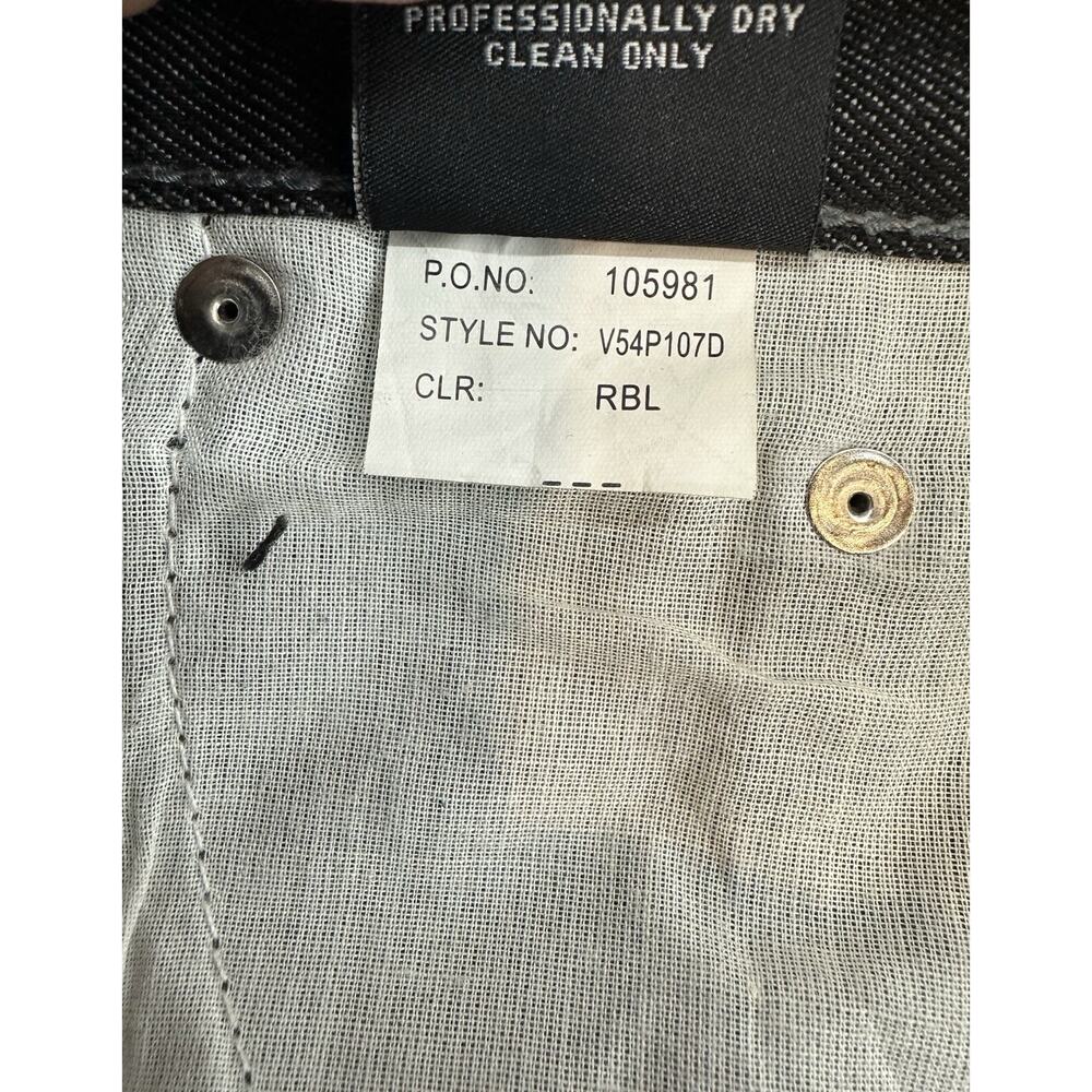 Men's Akademiks Jeans Size 40 Dark Wash Charcoal Embroidered Pockets Baggy - Picture 12 of 14